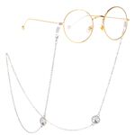 Металлическая нескользящая цепочка серебряного цвета, с подвечкой дерево жизни со стразами, для очков и масок GL228