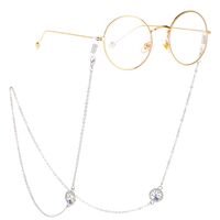 Silver-colored metal non-slip chain, with tree of life and rhinestone, for glasses and masks GL228