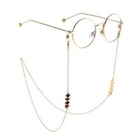 Gold-colored metal non-slip chain, with card suits, for glasses and masks GL795
