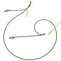 Металлическая нескользящая цепочка черного цвета, с подвеской в виде полого креста, для очков и масок GL414