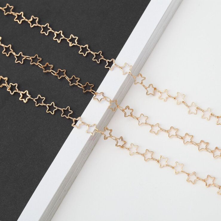 Metal non-slip chain, with star, for glasses and masks GA090