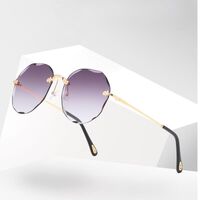 Metal rimless sunglasses with UV400 protection 2885-GT