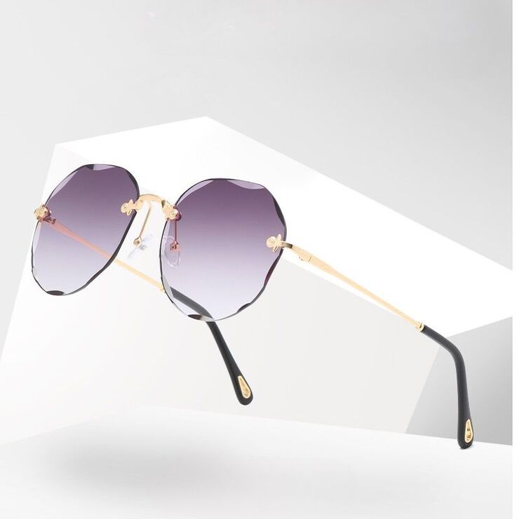 Metal rimless sunglasses with UV400 protection 2885-GT