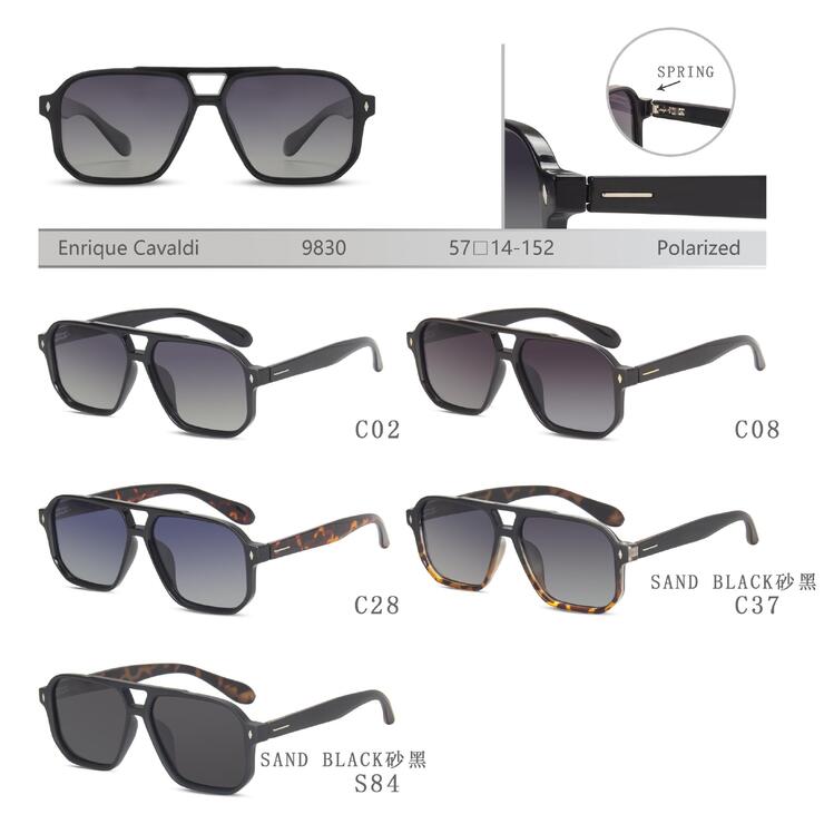 Солнцезащитные поляризационные пластиковые очки с флексом Enrique Cavaldi EC9830