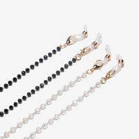 Set of two acrylic glasses chain with leopard print and purple GM083