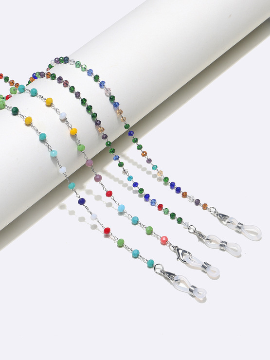 Glasses chain with colored glass rhinestones GM144