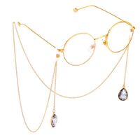 Металлическая нескользящая цепочка золотого цвета, с подвеской в виде капли, для очков и масок GL479