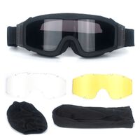 Safety shockproof tactical anti-fog goggles, 3-lens set, ES068海绵款-DX
