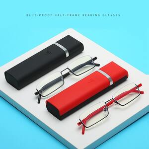 Metal nylor eyeglasses with/without case, diopters from +1.00 to +4.00, not centered