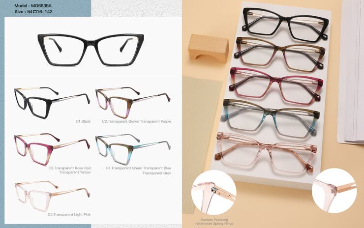 Plastic acetate frame for women, with spring hinges Big City MG6835A