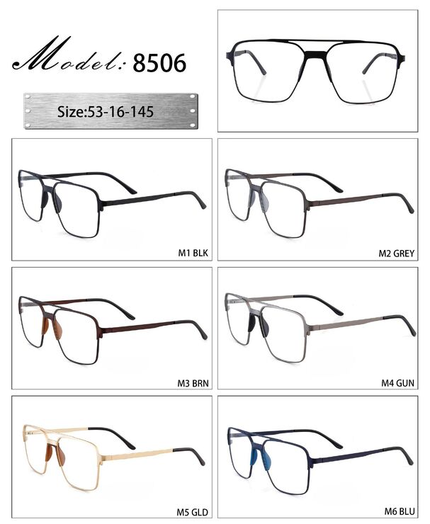 Оправа металлическая с мягким носоупором и флексом 8506-DA