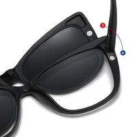 TR90/PC plastic frame + 5 polarized sun protection magnet clip-on set + leather bag El Dorado EL2353D