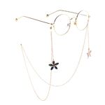 Gold-colored metal non-slip chain, with pendant flower, for glasses and masks GL816