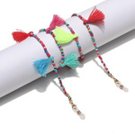 Fashion mixed color glasses chain of rice beads with tassels GL1321