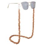 Metal non-slip natural coconut shell chain, round beads, for glasses and masks GL340