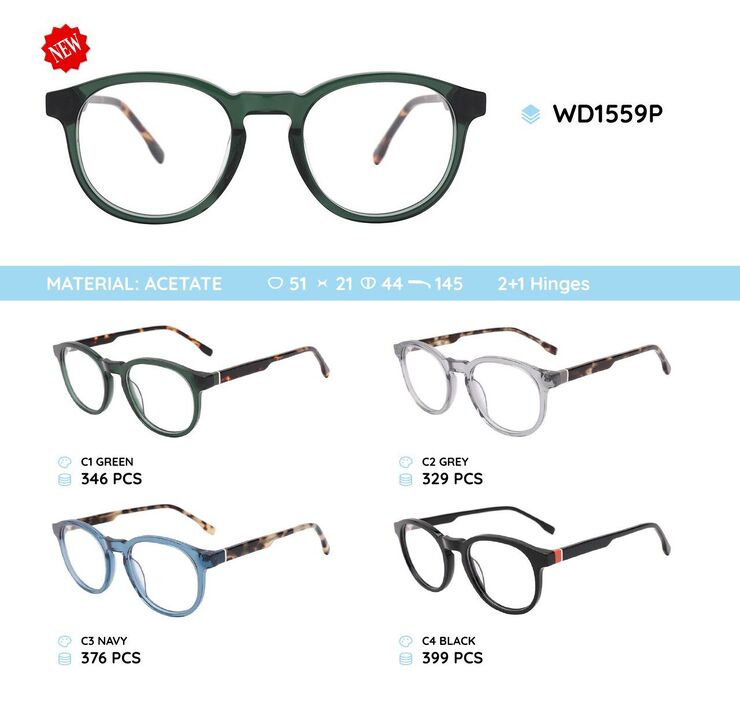 Plastic acetate eyeglasses frame for men WD1559P