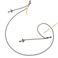 Металлическая нескользящая цепочка черного цвета, с подвеской в виде креста, для очков и масок GL404