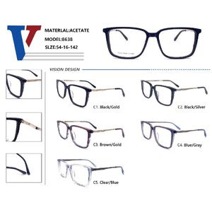 Plastic acetate + metal frame with spring hinges 8638-DA