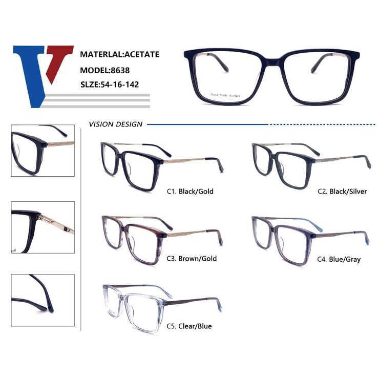 Оправа пластиковая из ацетата + металл с флексом 8638-DA