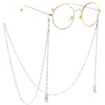 Metal non-slip chain, with pendant pearl, for glasses and masks GL190