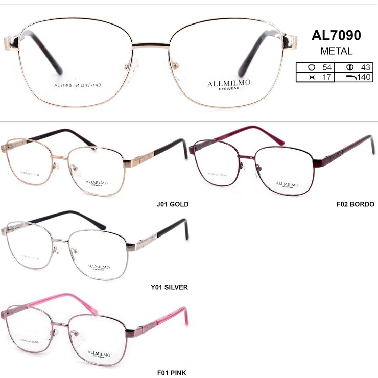 Metal eyeglass frame, material steel Allmilmo AL7090