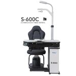 Рабочее место офтальмолога, комбинированный стол с кнопочным управлением + кресло S-600C, столешница 980*480 мм 