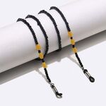 Black plastic non-slip bead chain, for glasses and masks GL1476