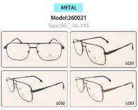 Metal eyeglasses frame for men with spring hinges 260021 (item in stock)