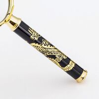 Лупа, увеличительное стекло с ручкой с узором дракона 金-龙52-XX, диаметр: 48 мм, увеличение: 10Х