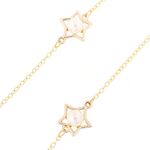 Gold-colored metal non-slip chain, with five-star and pearl, for glasses and masks GL305