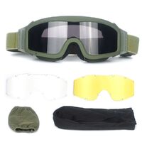 Safety shockproof tactical anti-fog goggles, 3-lens set, ES068海绵款-DX