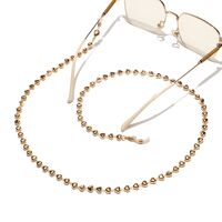 Gold-colored metal non-slip chain, with gold hearts and curved stick, for glasses and masks GL1555