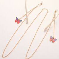 Gold-colored metal non-slip chain, with a butterfly, for glasses and masks GL1853