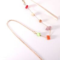 Gold-colored metal non-slip chain, with colorful irregular stone, for glasses and masks GL1888