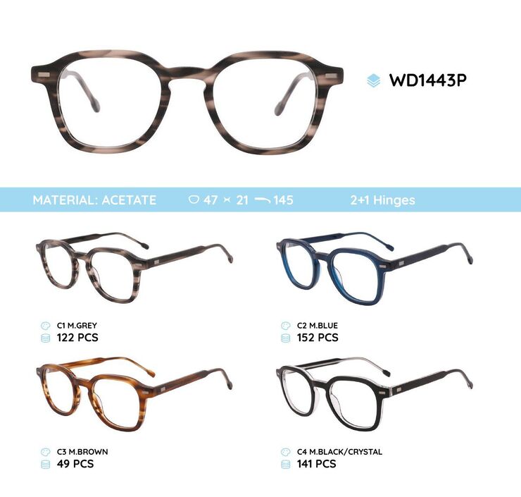 Plastic acetate eyeglasses frame for women WD1443P