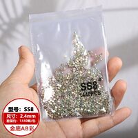 Set of rhinestones with flat bottom for decorating frames and glasses PD0022, colors: white and AB, 1.3-6.5 mm
