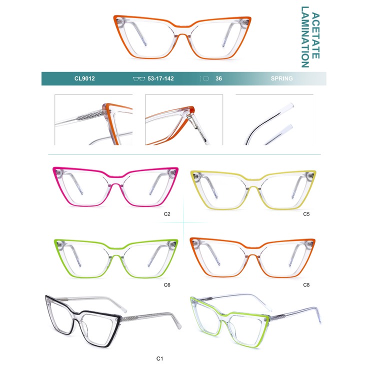 Plastic frames for glasses, acetate lamination with spring hinges Big City CL9012