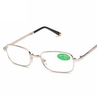 Folding metal reading glasses JY折叠铜头水晶 with case, diopters from +1.00 to +4.00, RMC=62-64