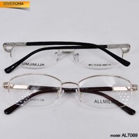 Дешёвая металлическая оправа для очков полуободковая Allmilmo AL7069