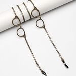Bronze-colored metal non-slip chain, with glasses, for glasses and masks GL1894