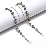 Metal non-slip chain, with natural stone gray leopard print, for glasses and masks GL1430