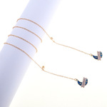 Gold-colored metal non-slip chain, with pendant moon, for glasses and masks GL809