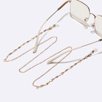 Gold-colored metal non-slip chain, with copper beads, for glasses and masks GL1617