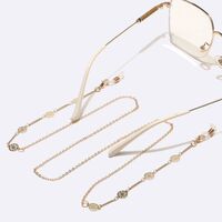 Gold-colored metal non-slip chain, with hollow circles, for glasses and masks GL1472