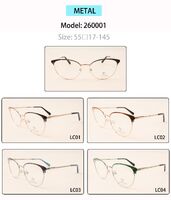 Metal eyeglasses frame for women with spring hinges 260001 (item in stock)