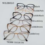 Metal + TR90 plastic ultrathin women's frames with spring hinges Wilibolo TR3080