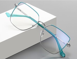 Fashion lady's mirror  frame metal blue blocker for glasses MORE 3061