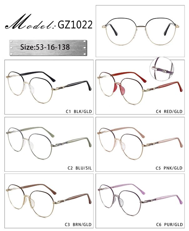 Metal frame with soft nose pad and spring hinges GZ1022-DA