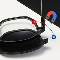 TR90/PC plastic frame + 5 polarized sun protection magnet clip-on set + leather bag El Dorado EL2363