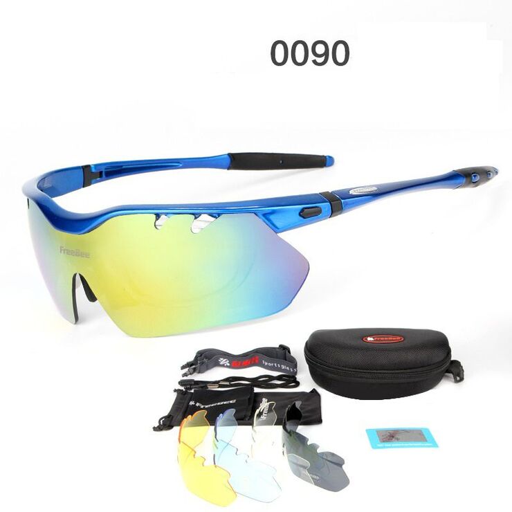 Safety shockproof sports goggles+4 caps 0090
